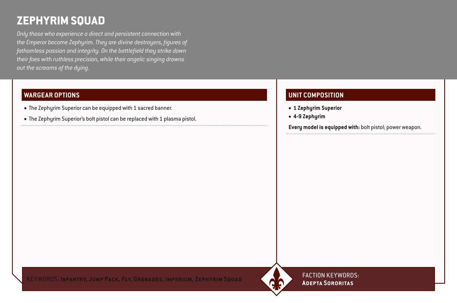 Zephyrim Squad Options