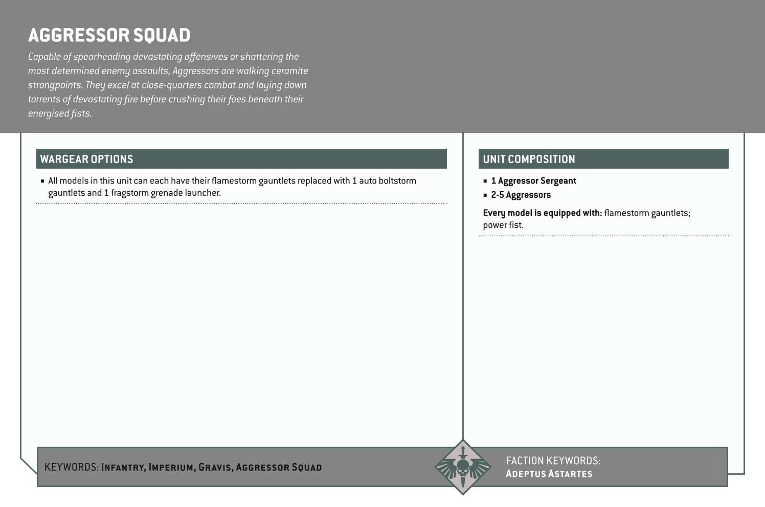 Aggressor Squad Options