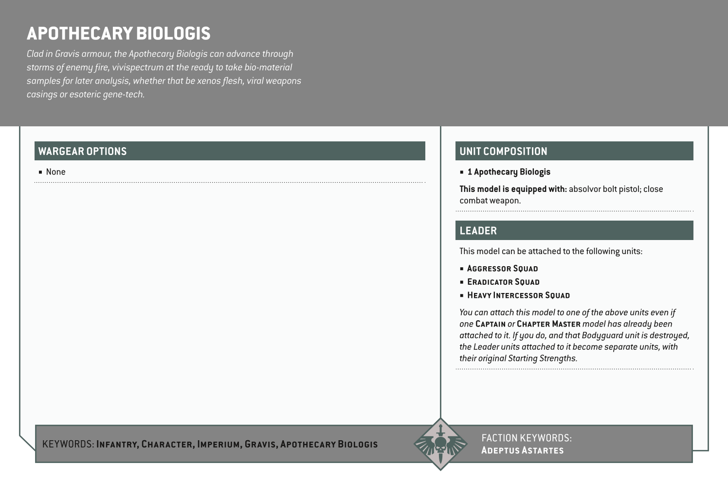 Apothecary Biologis Options