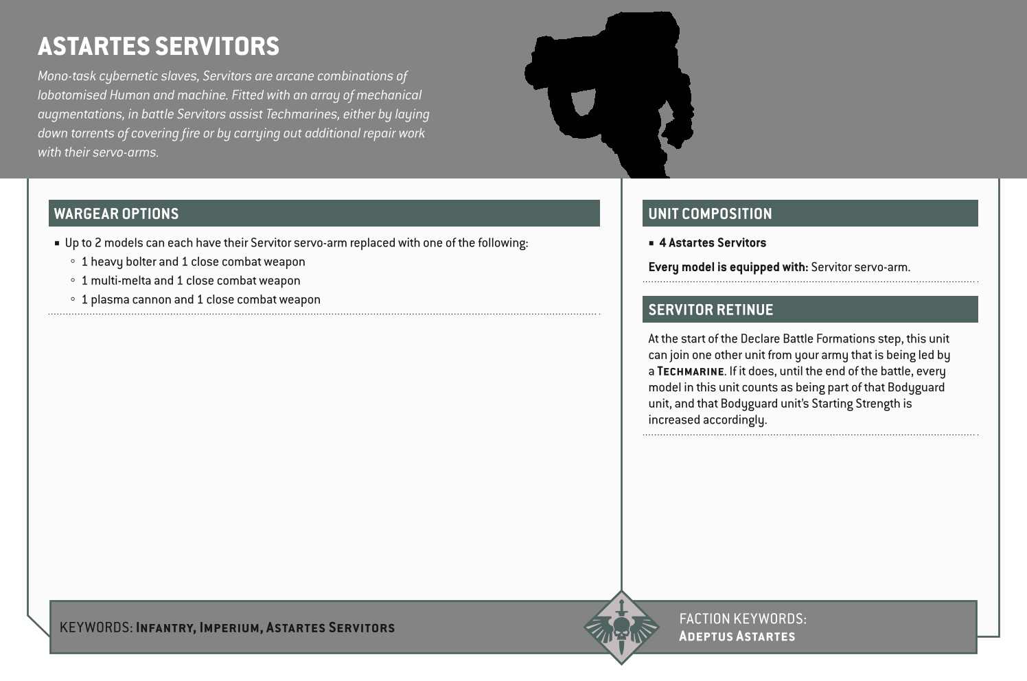 Astartes Servitors Options