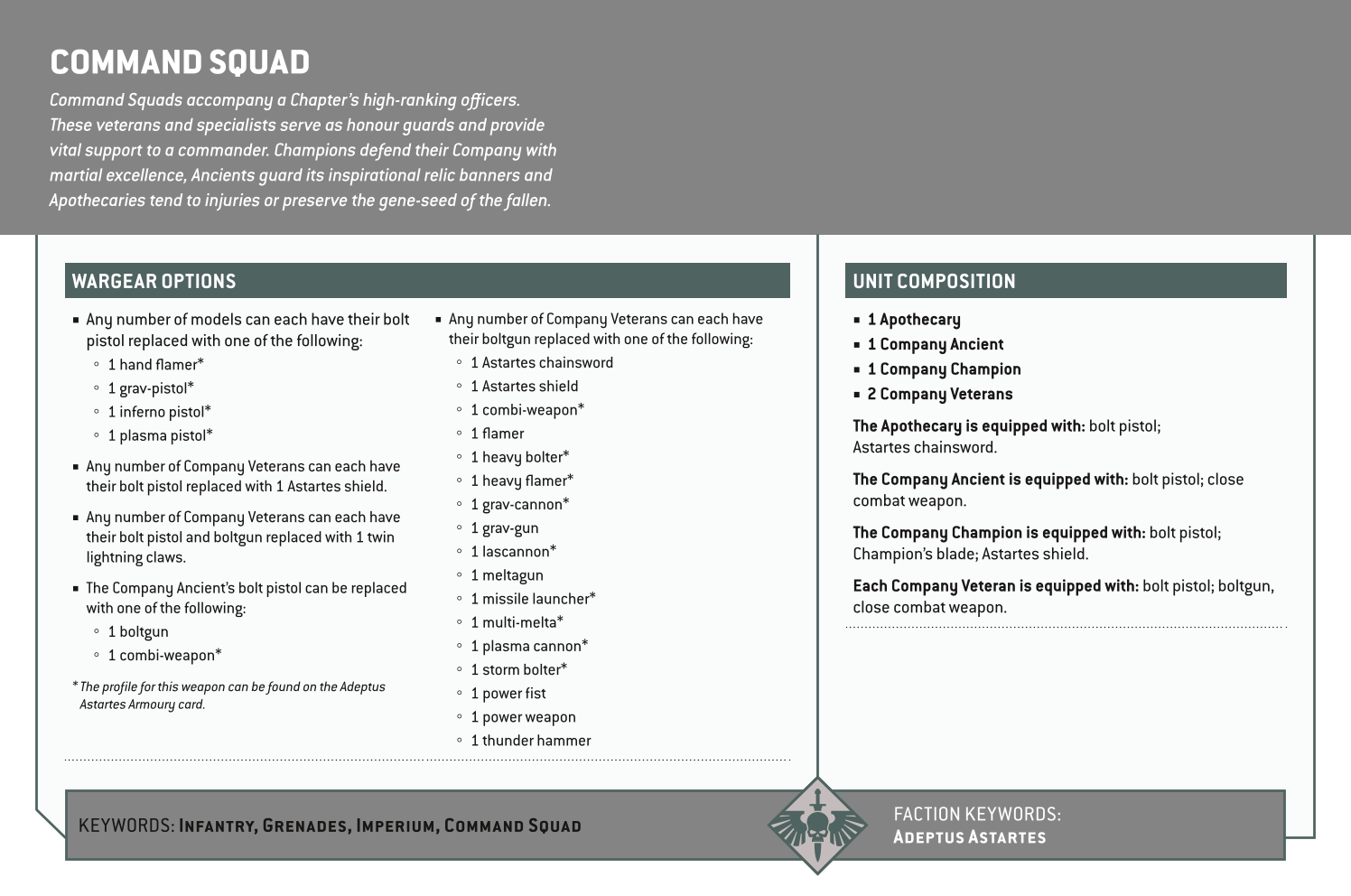 Command Squad Options