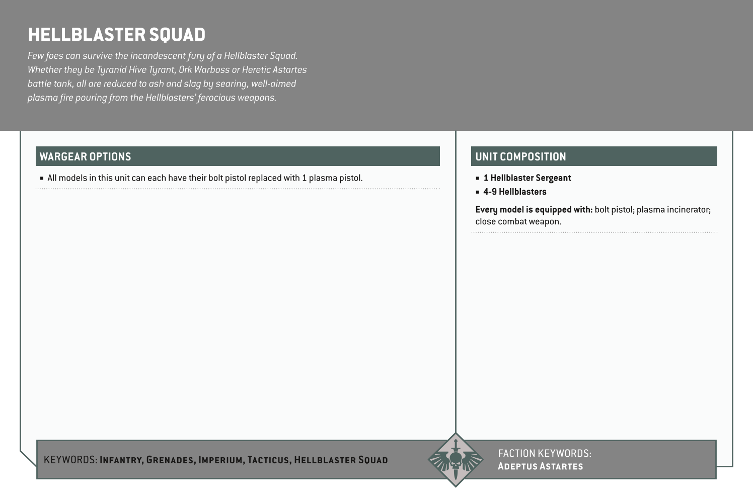 Hellblaster Squad Options