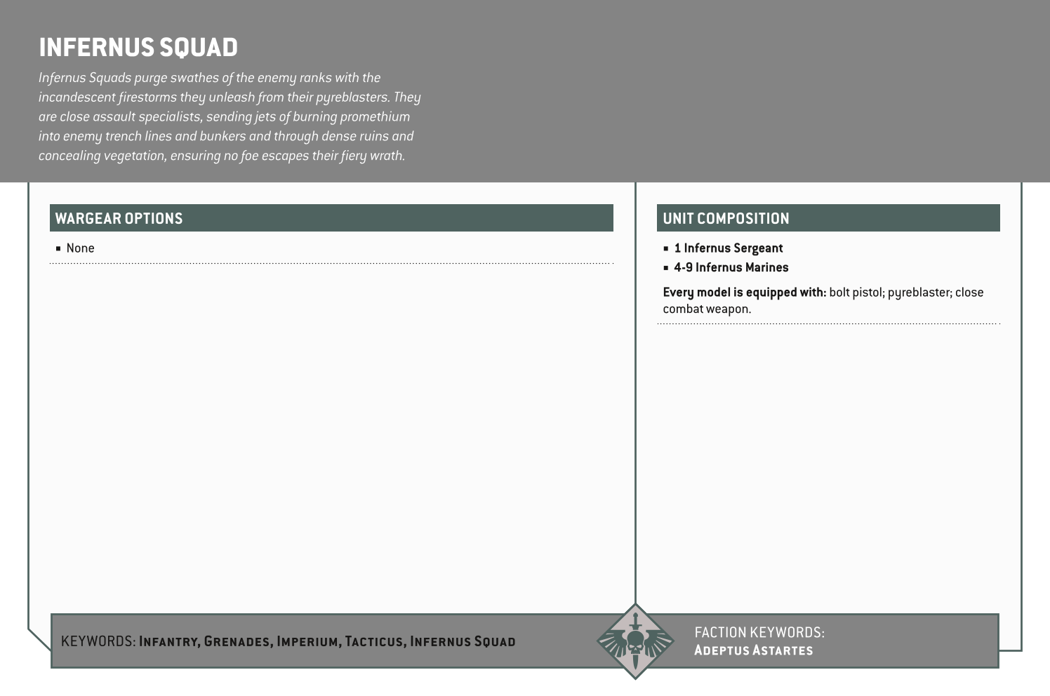 Infernus Squad Options