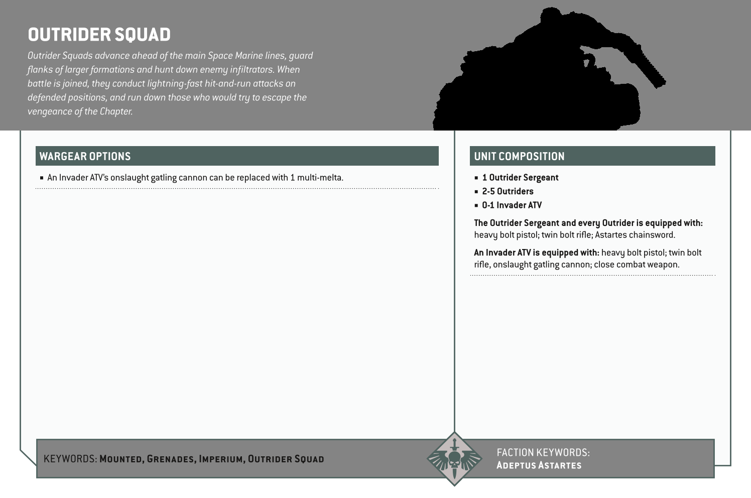 Outrider Squad Options