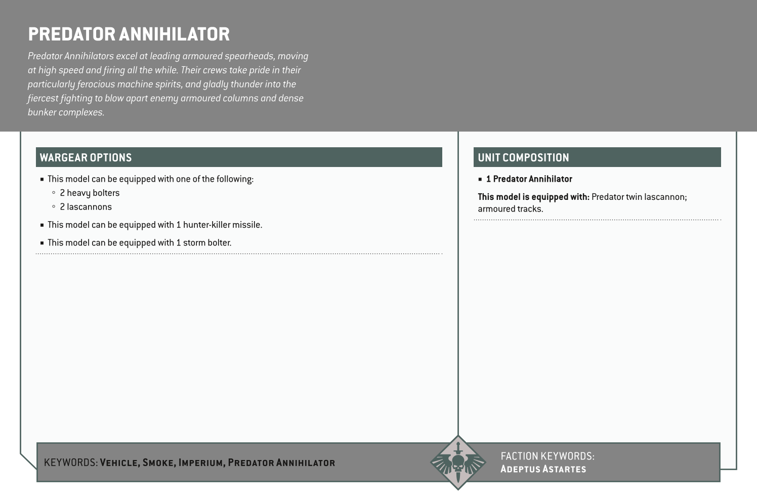 Predator Annihilator Options