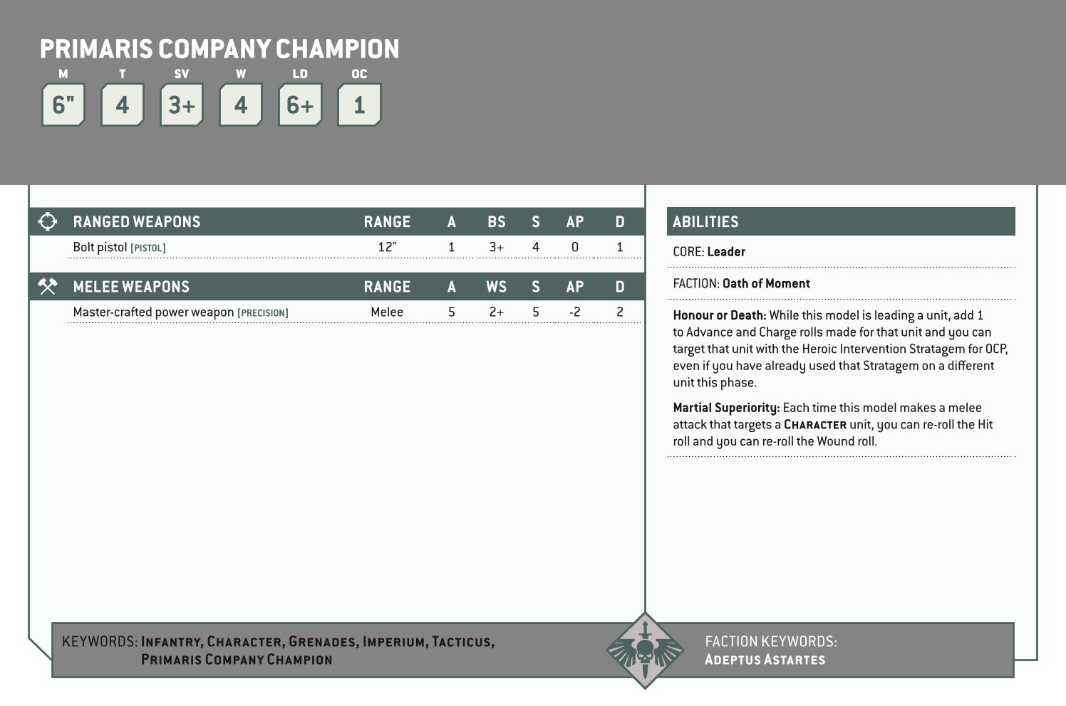 Primaris Company Champion