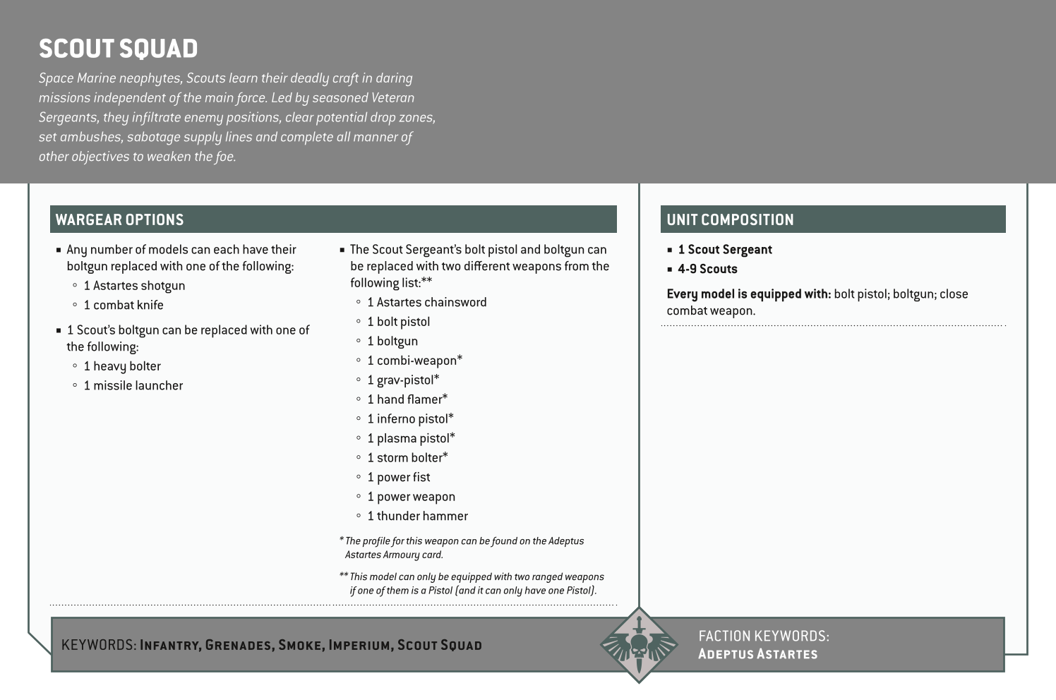 Scout Squad Options