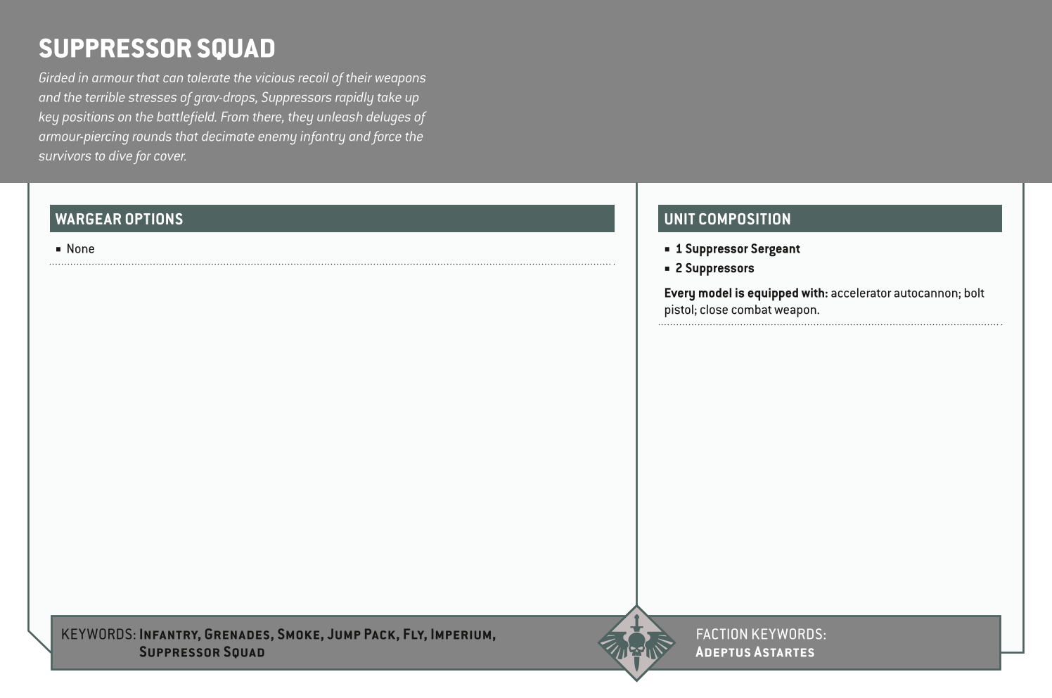 Suppressor Squad Options