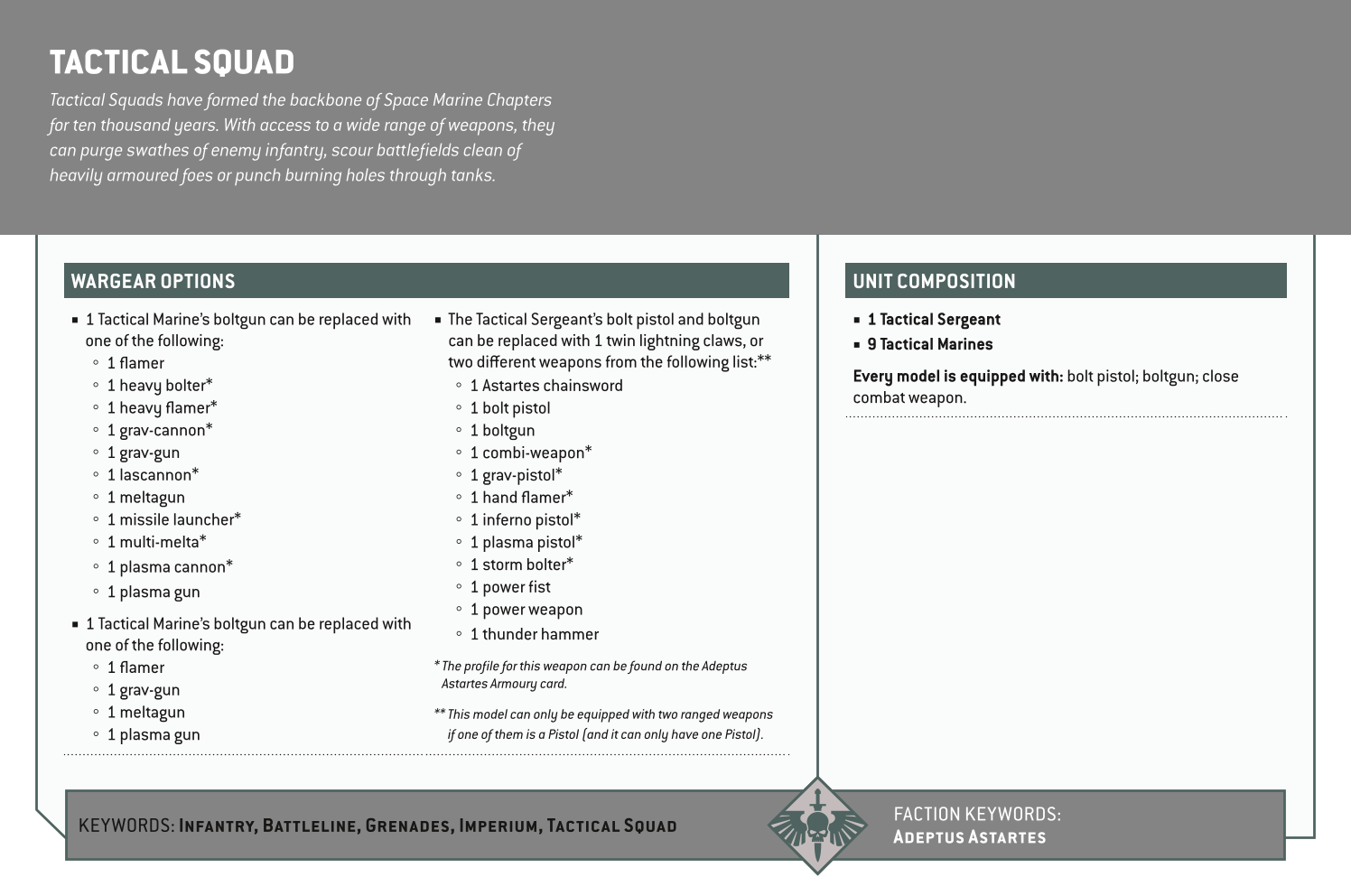 Tactical Squad Options