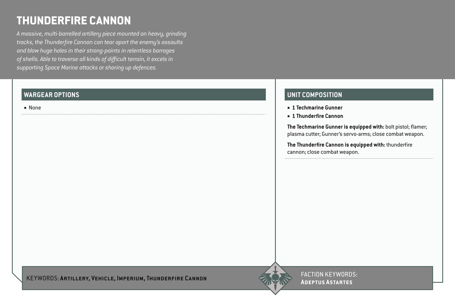 Thunderfire Cannon Options