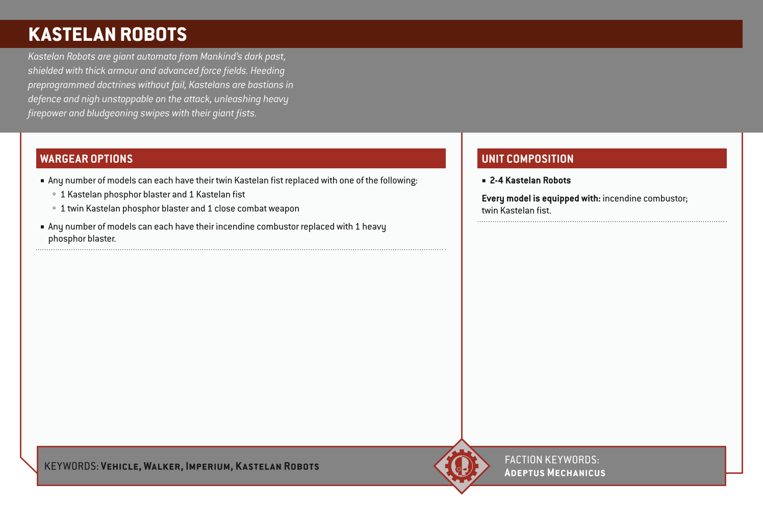 Kastelan Robots Options