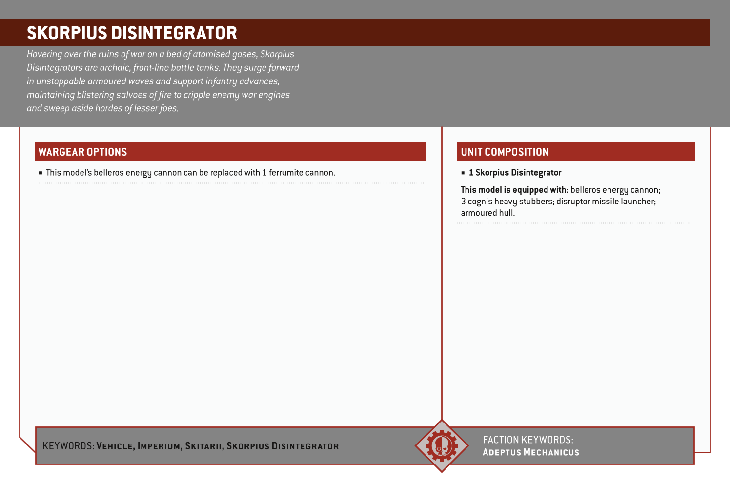 Skorpius Disintegrator Options