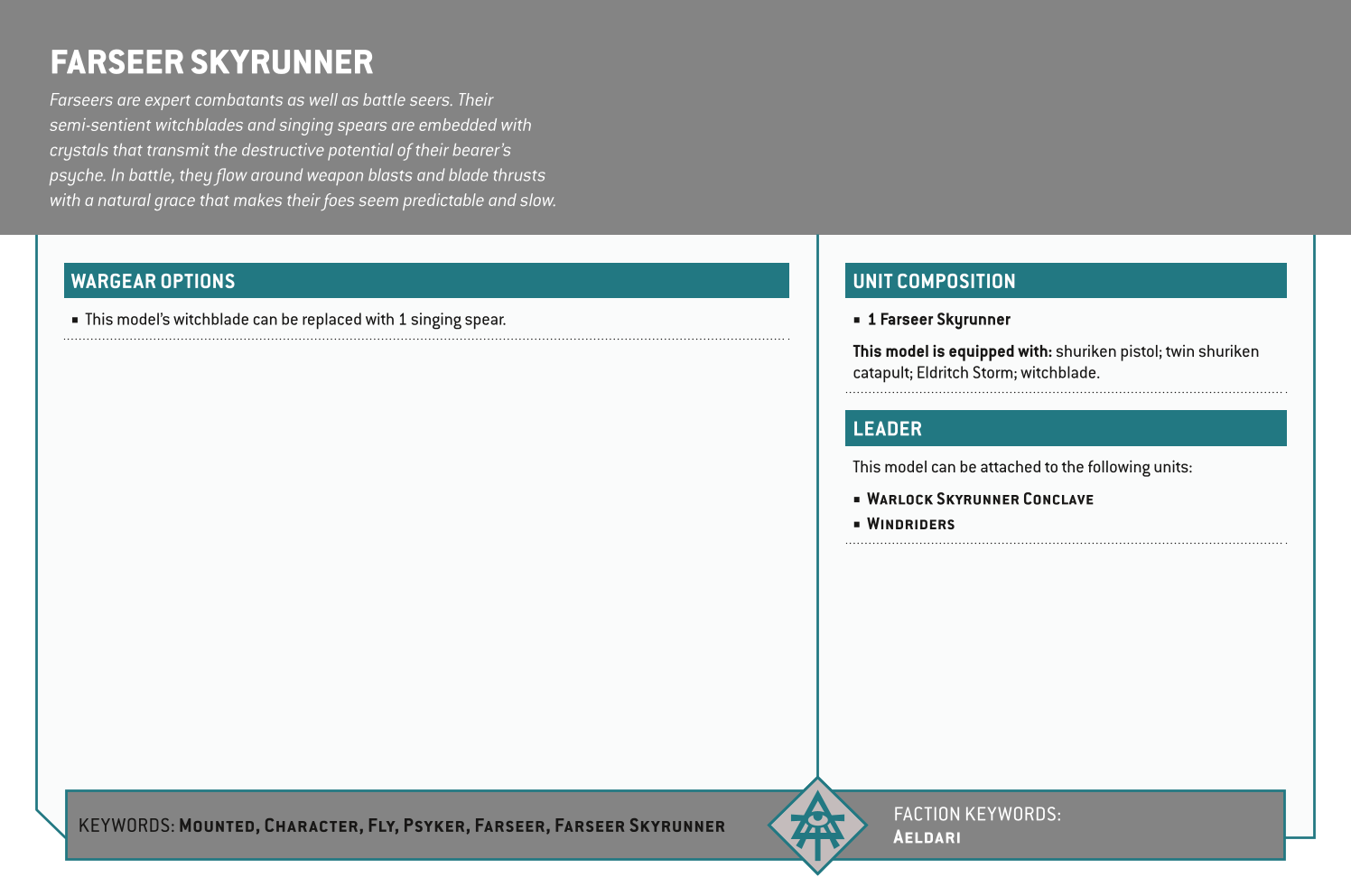 Farseer Skyrunner Options