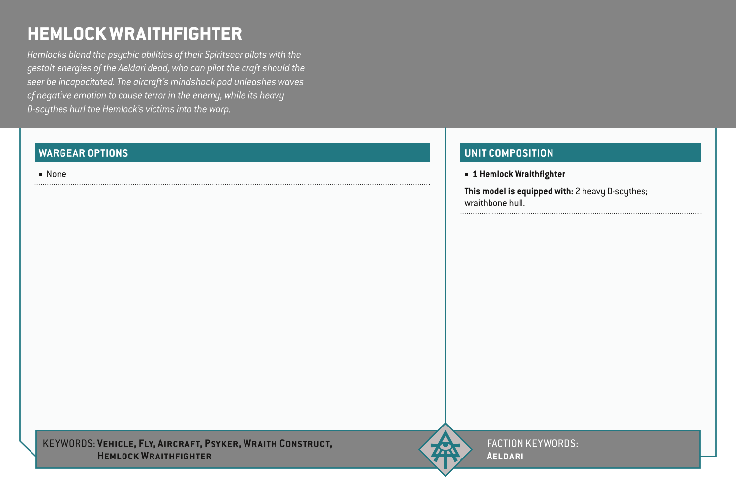 Hemlock Wraithfighter Options