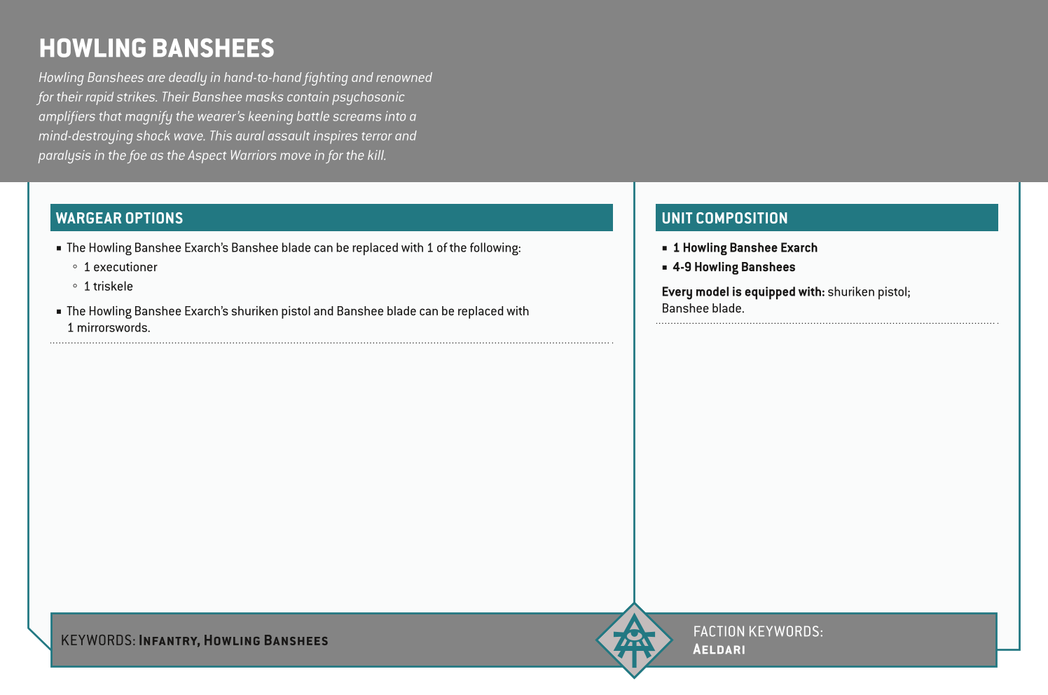 Howling Banshees Options