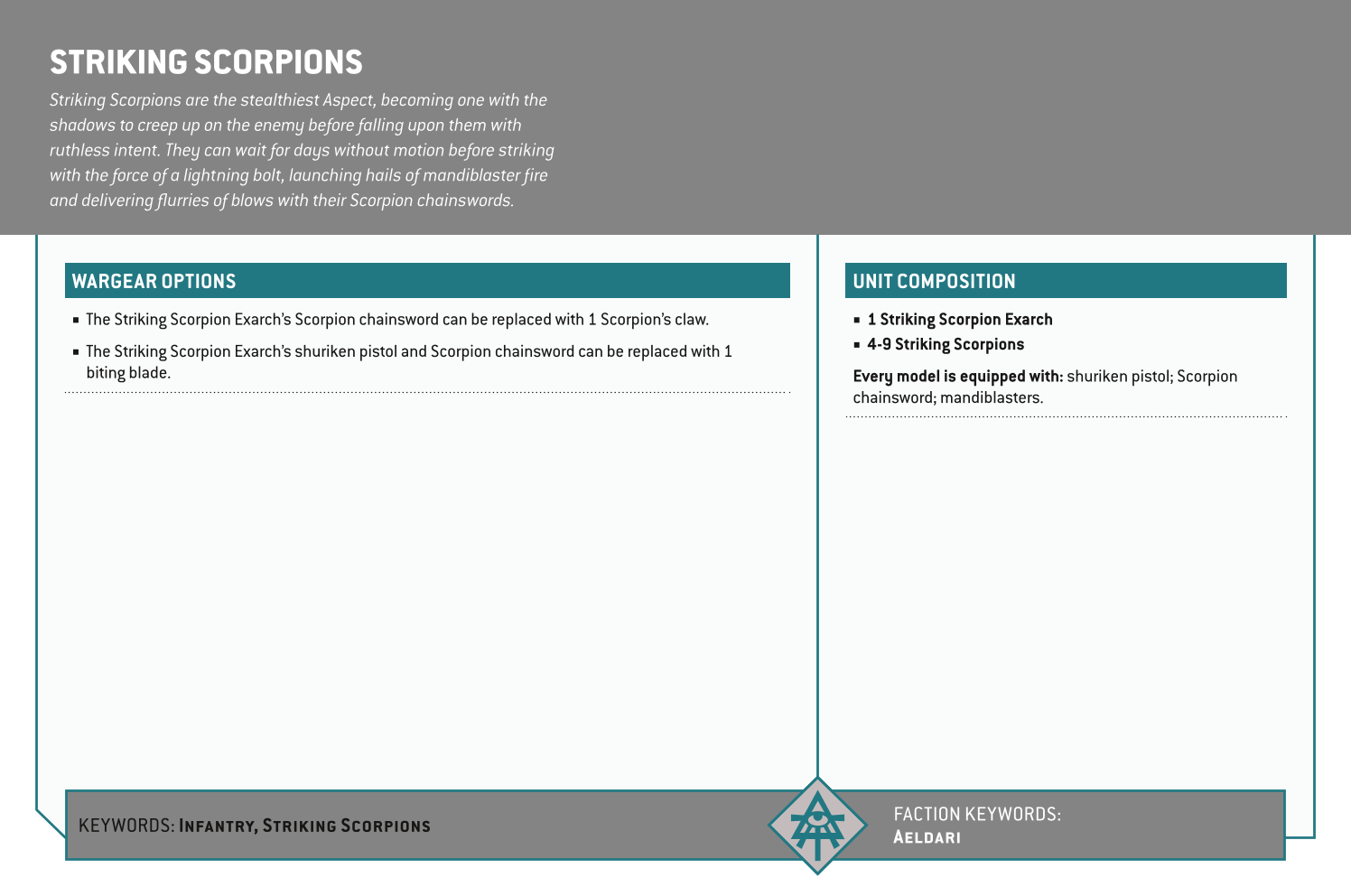 Striking Scorpions Options