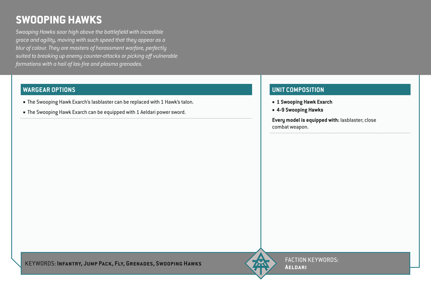 Swooping Hawks Options