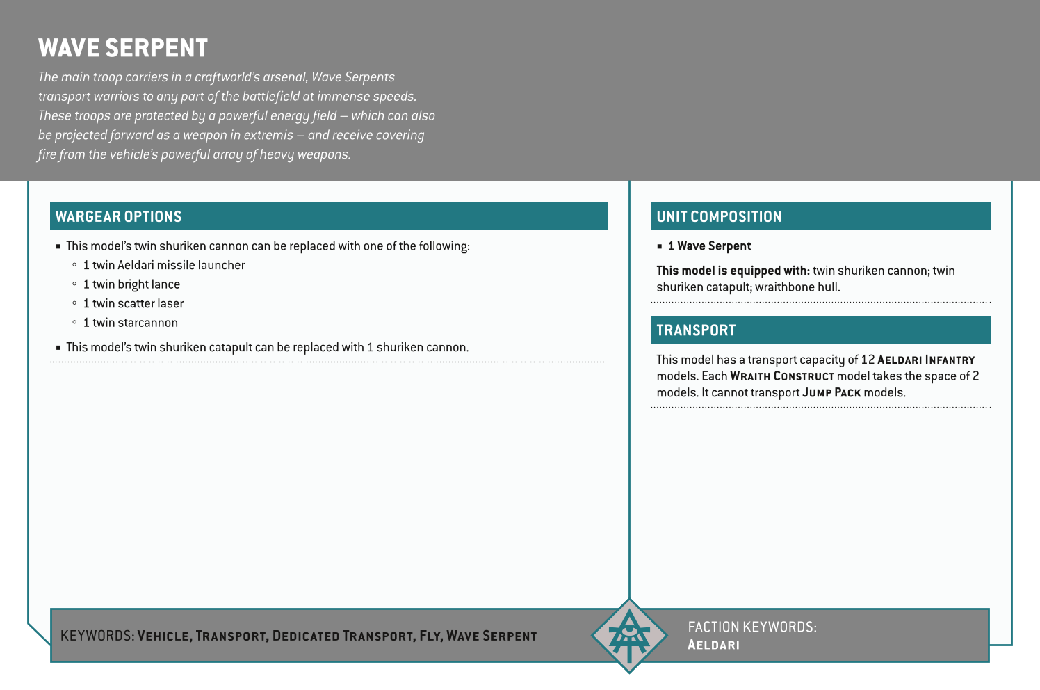 Wave Serpent Options