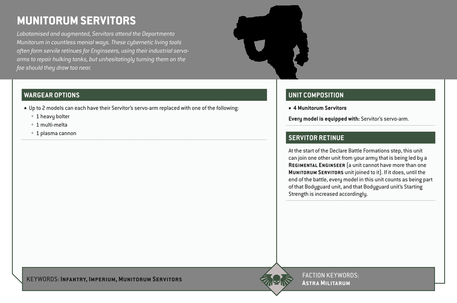 Munitorum Servitors Options