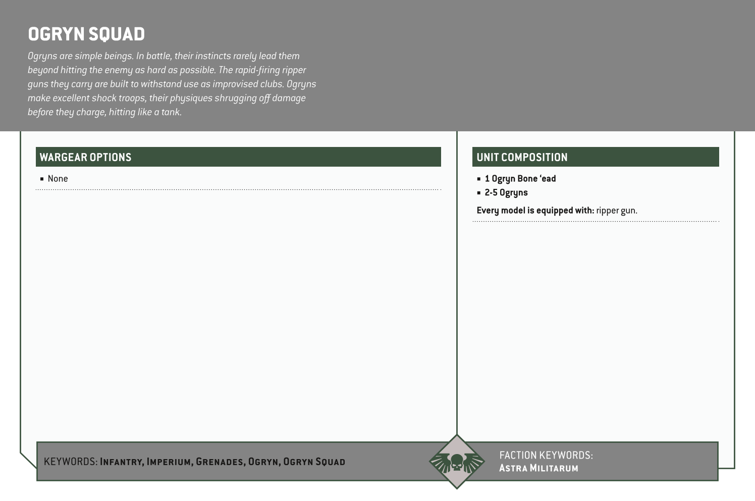 Ogryn Squad Options