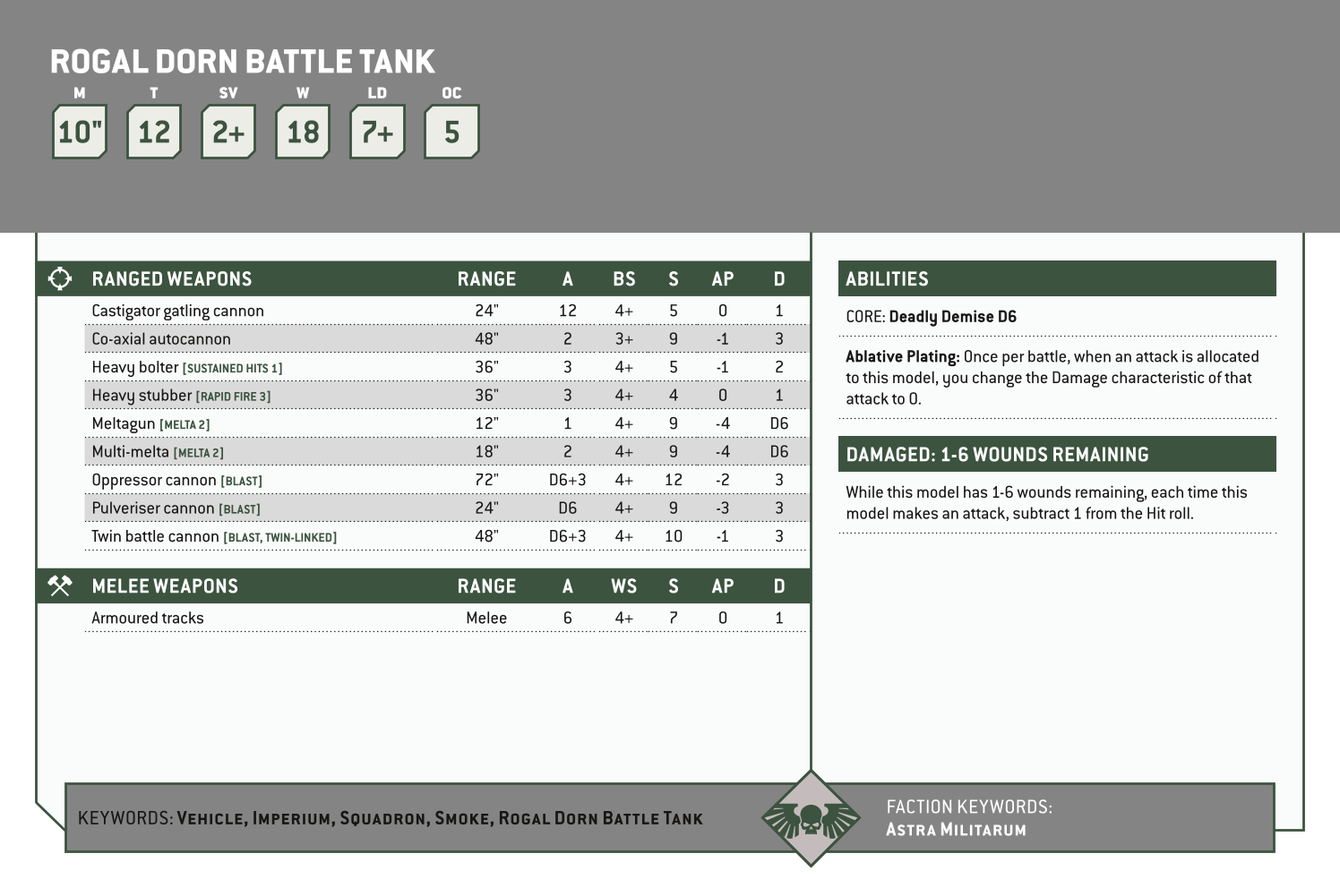 Rogal Dorn Battle Tank