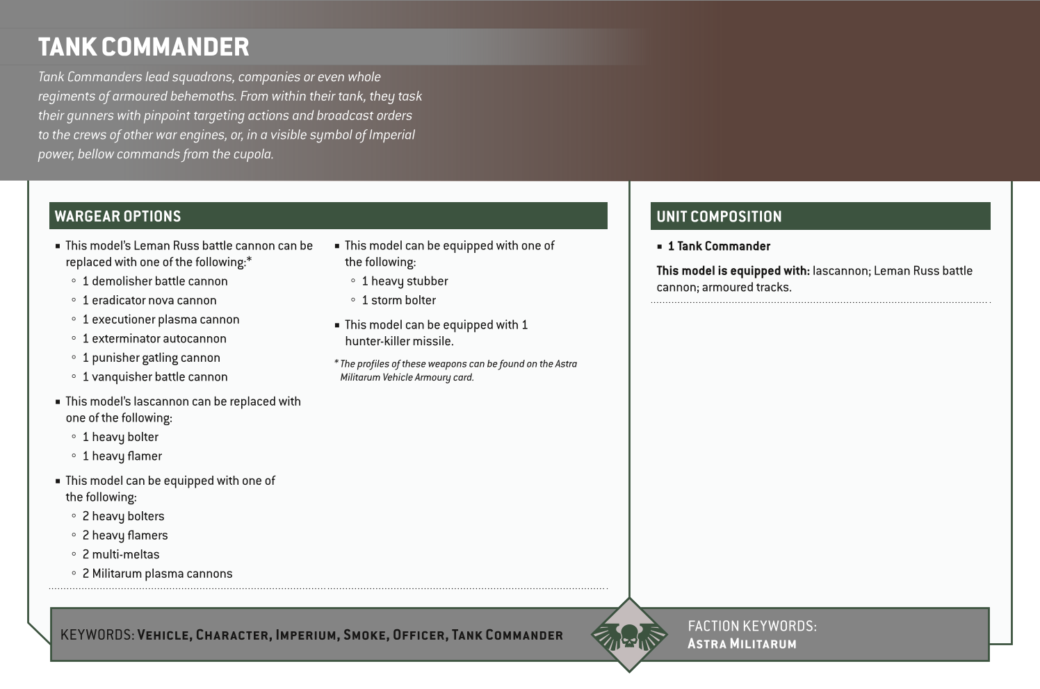 Tank Commander Options