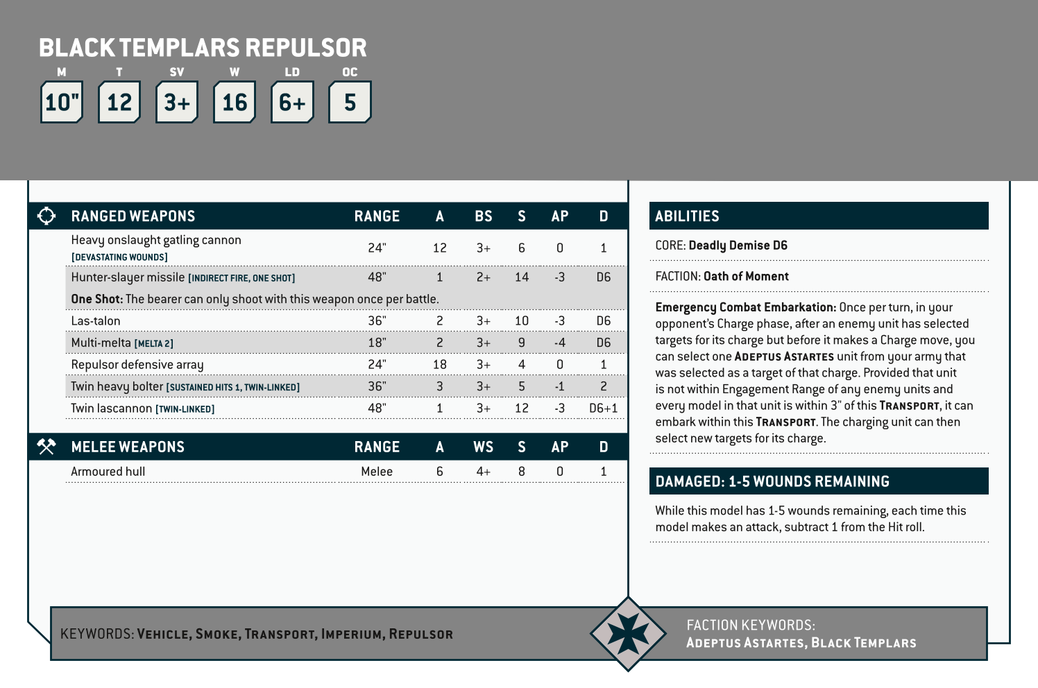 Black Templars Repulsor