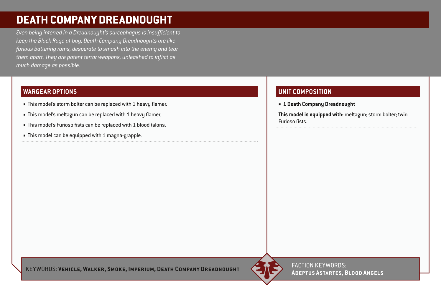 Death Company Dreadnought Options