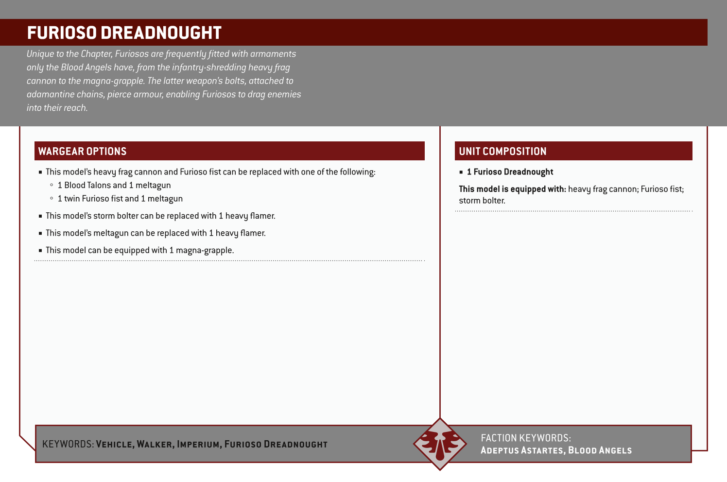 Furioso Dreadnought Options