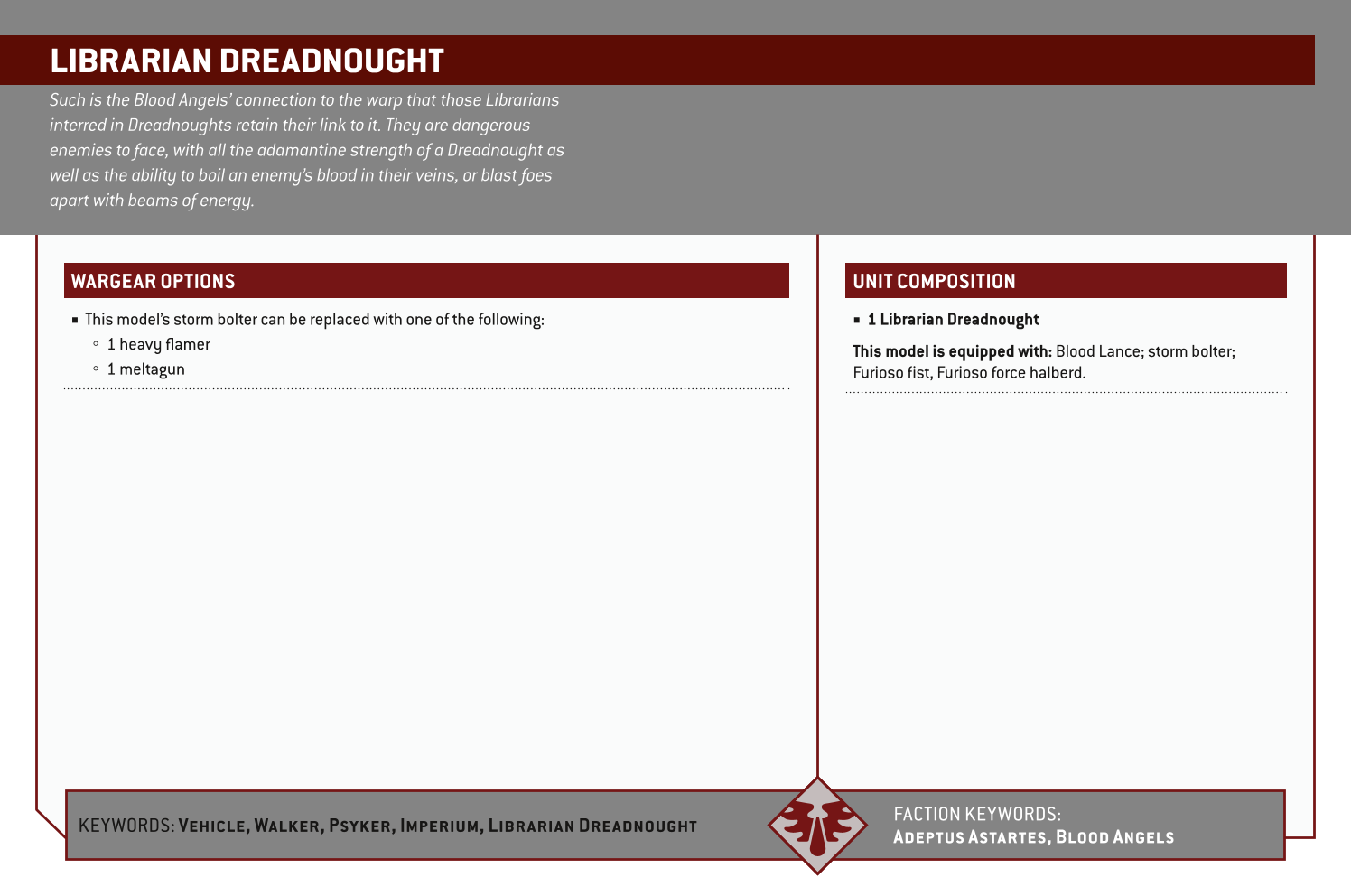 Librarian Dreadnought Options