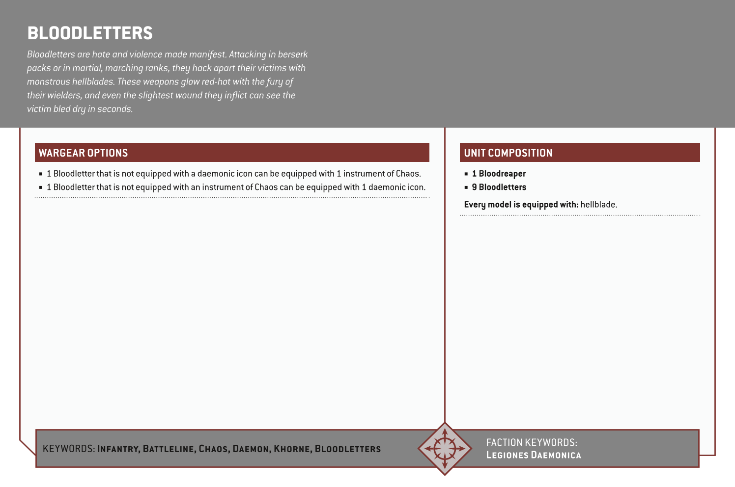 Bloodletters Options