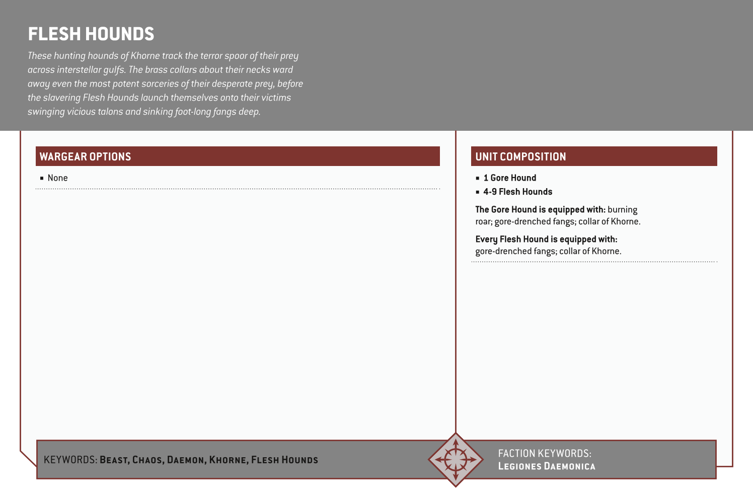 Flesh Hounds Options