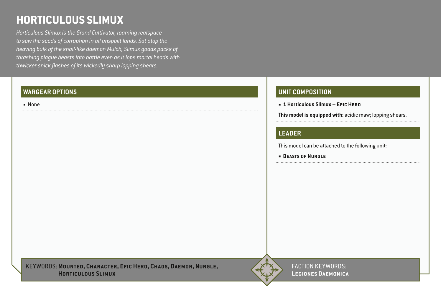 Horticulous Slimux Options