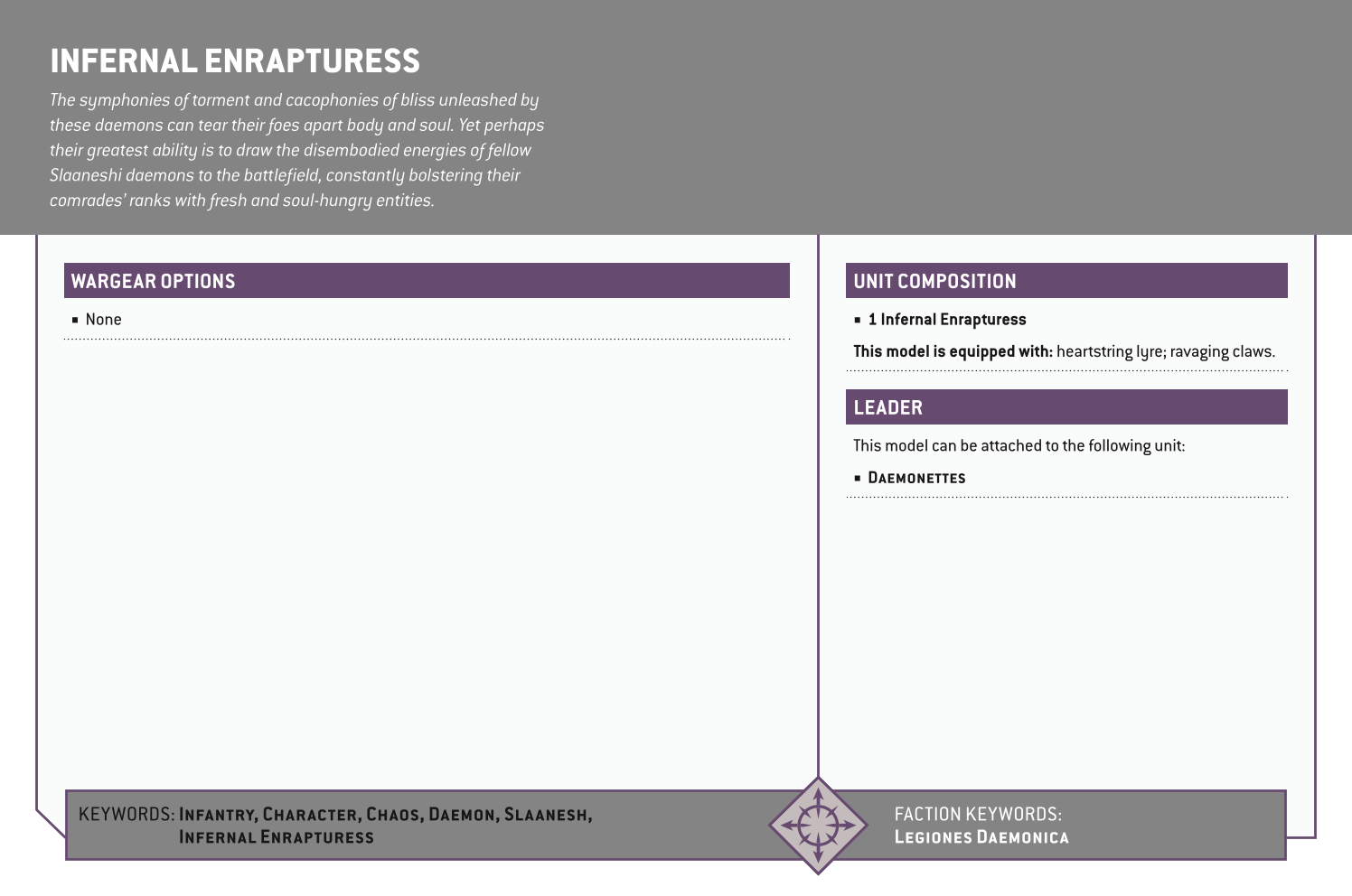 Infernal Enrapturess Options