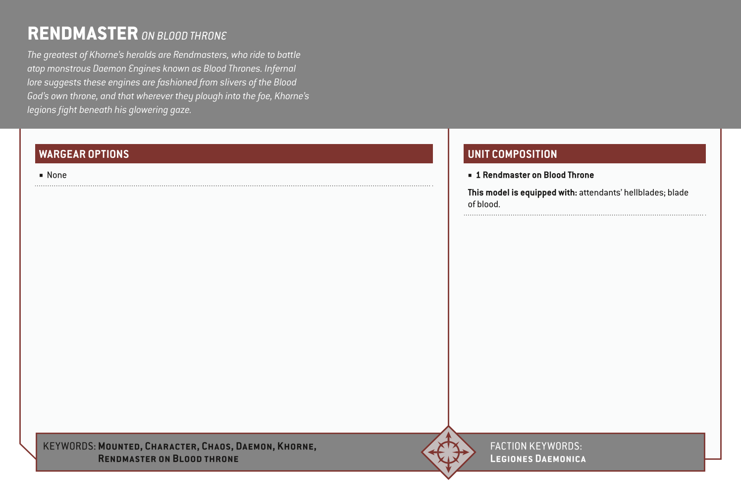 Rendmaster On Blood Throne Options