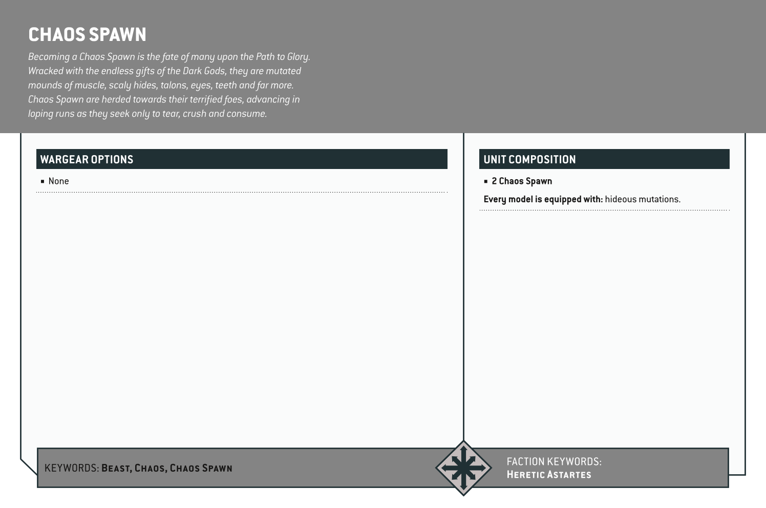 Chaos Spawn Options