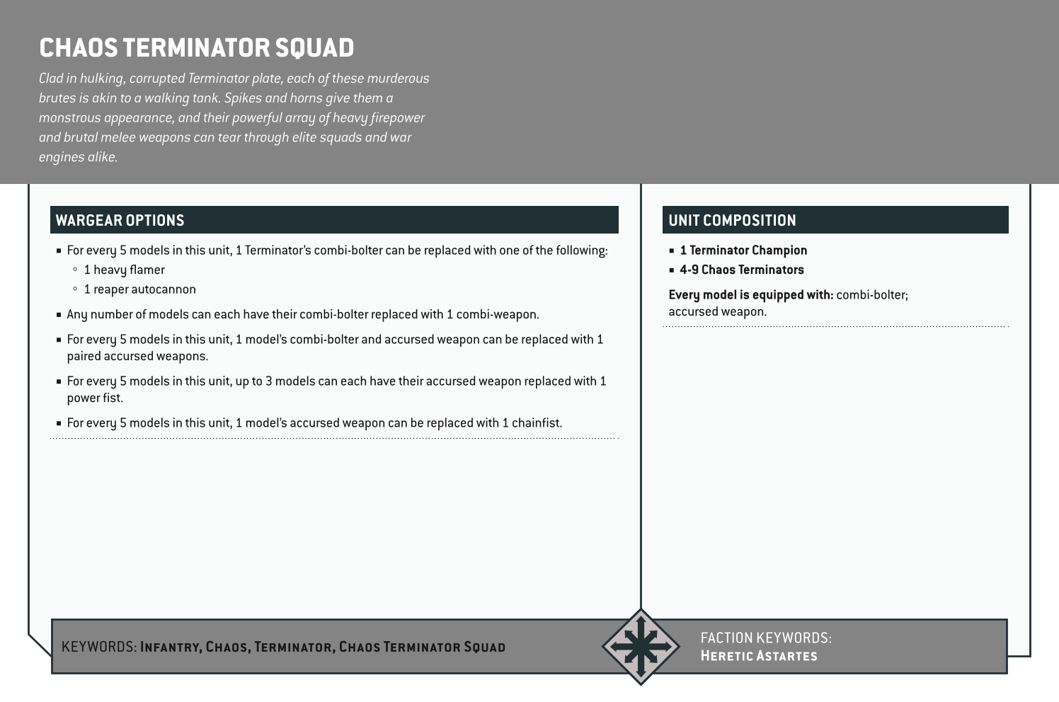 Chaos Terminator Squad Options