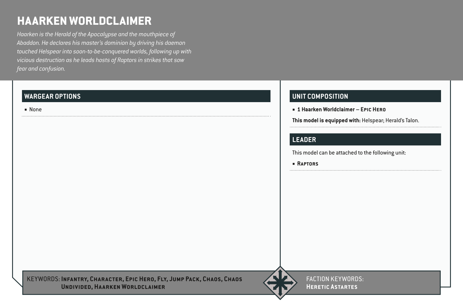 Haarken Worldclaimer Options