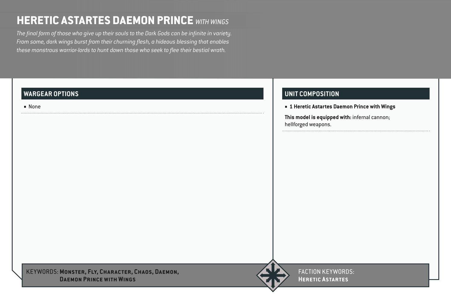 Heretic Astartes Daemon Prince With Wings Options