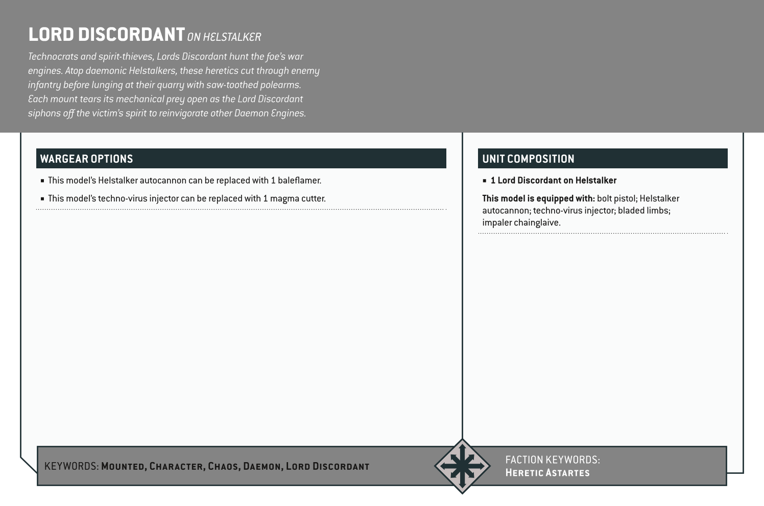 Lord Discordant On Helstalker Options
