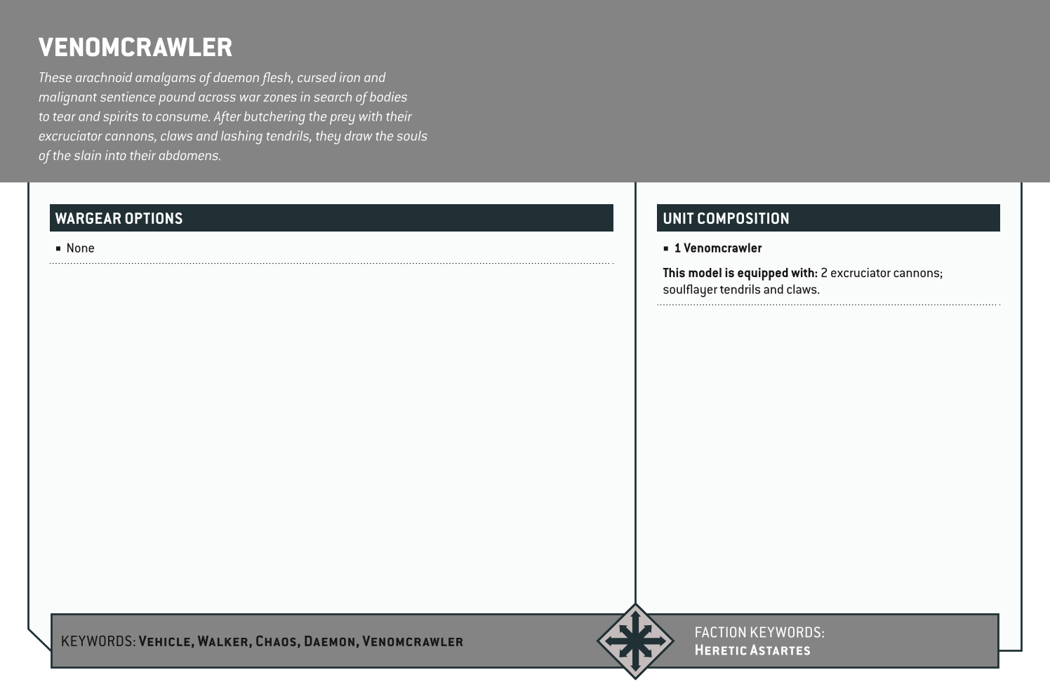 Venomcrawler Options