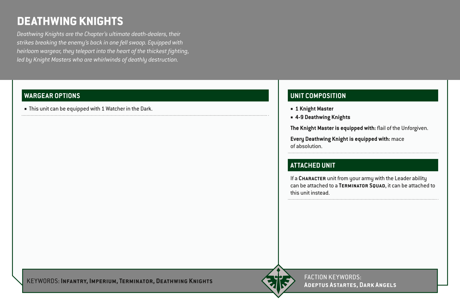 Deathwing Knights Options