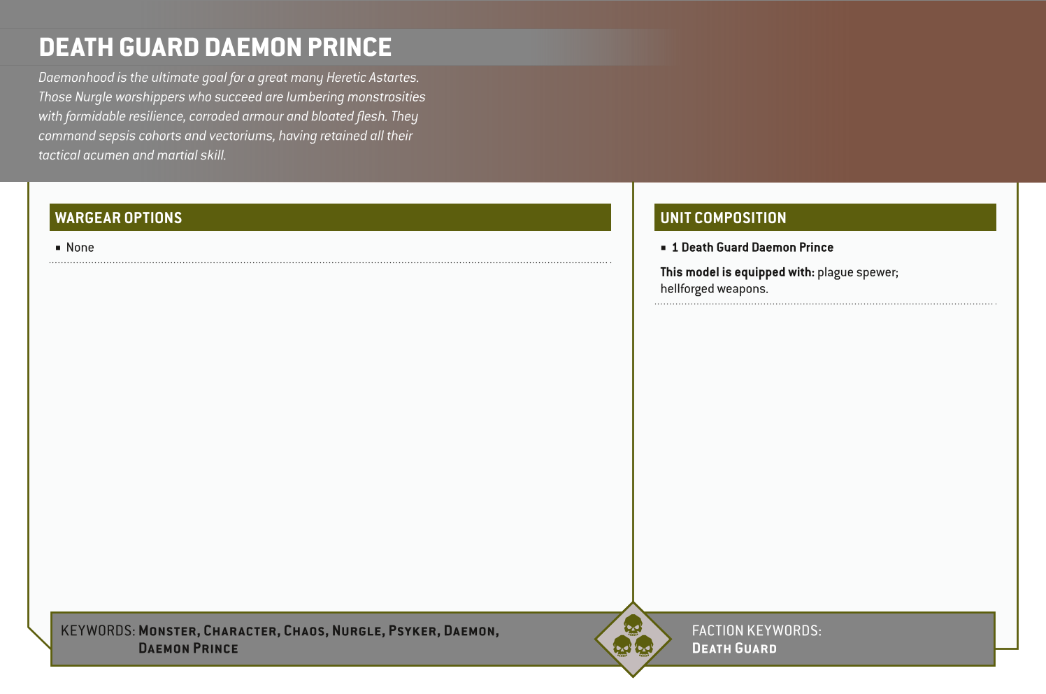 Death Guard Daemon Prince Options