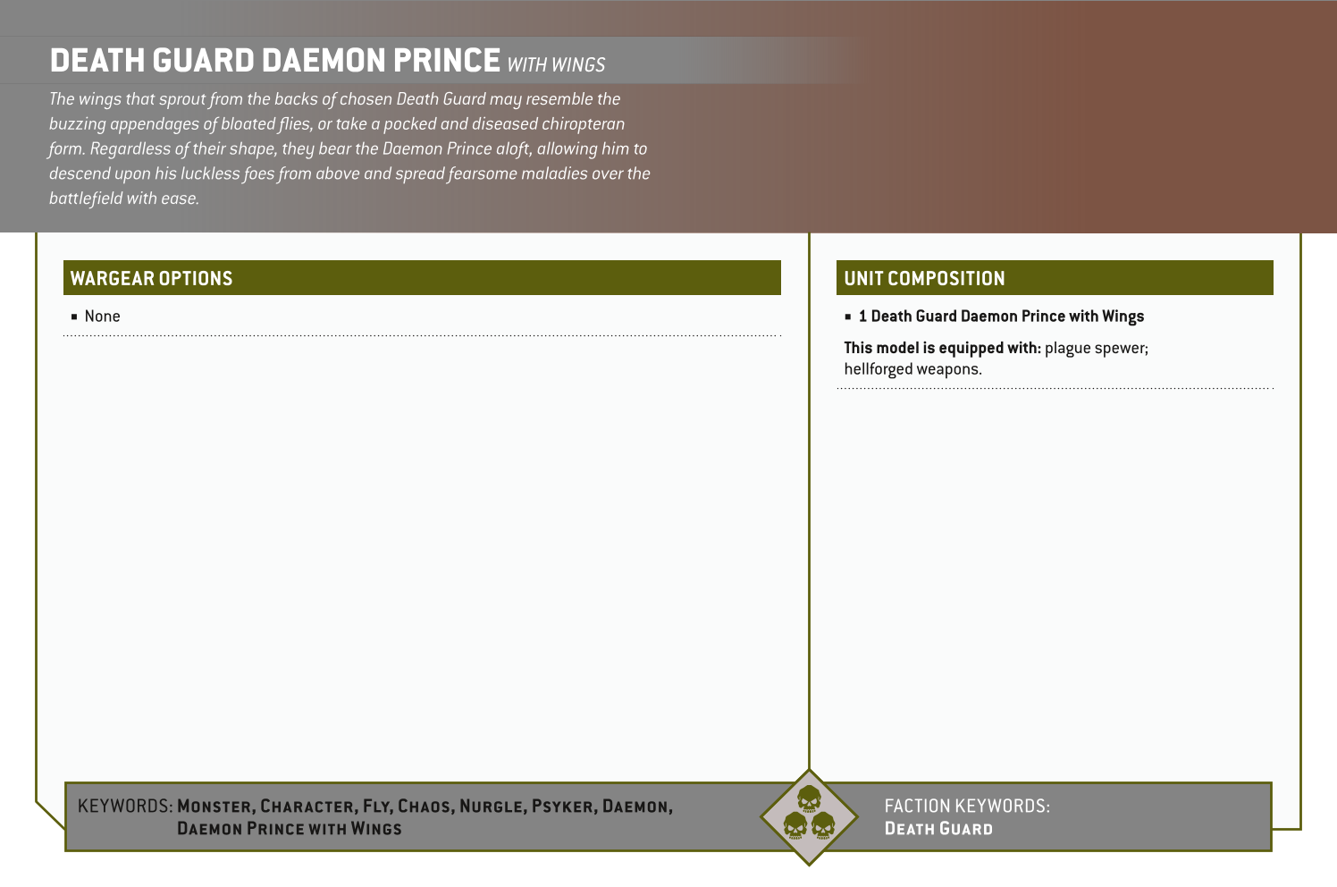 Death Guard Daemon Prince With Wings Options