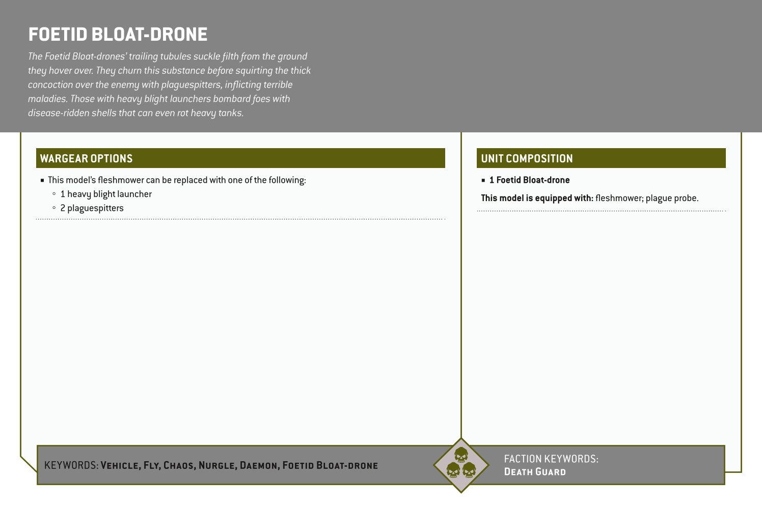 Foetid Bloat-drone Options