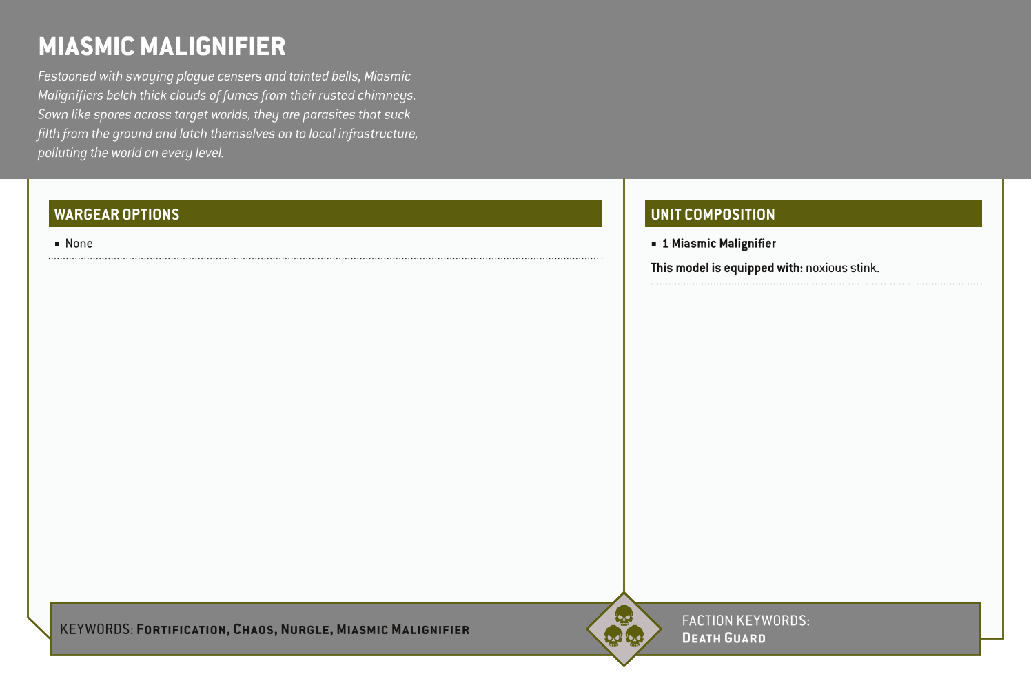 Miasmic Malignifier Options