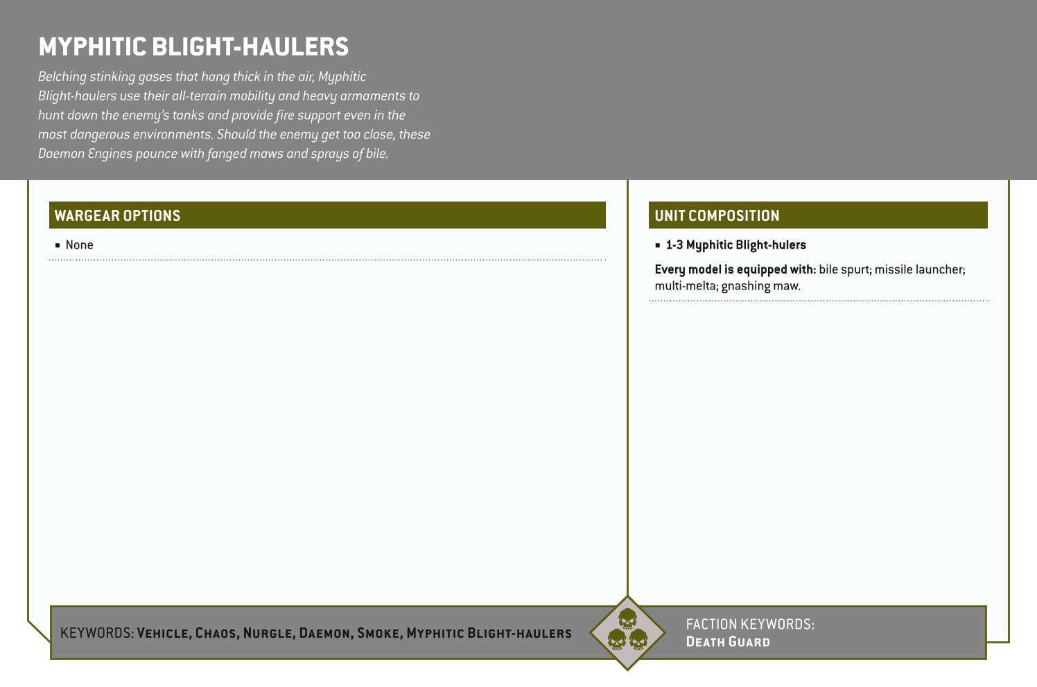 Myphitic Blight-haulers Options