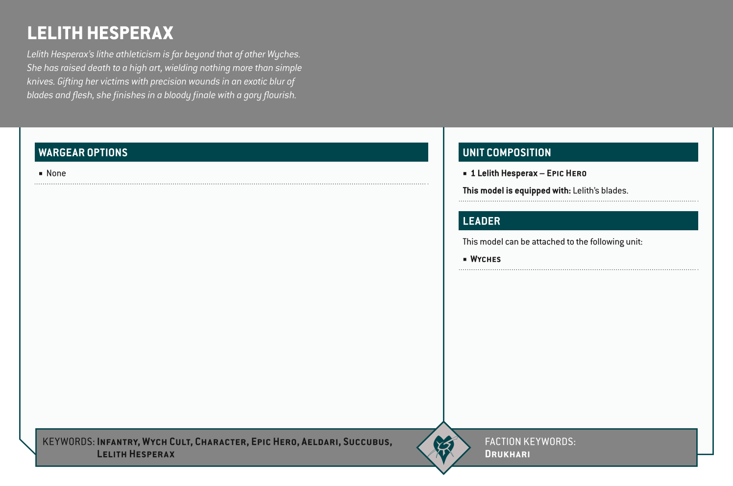 Lelith Hesperax Options