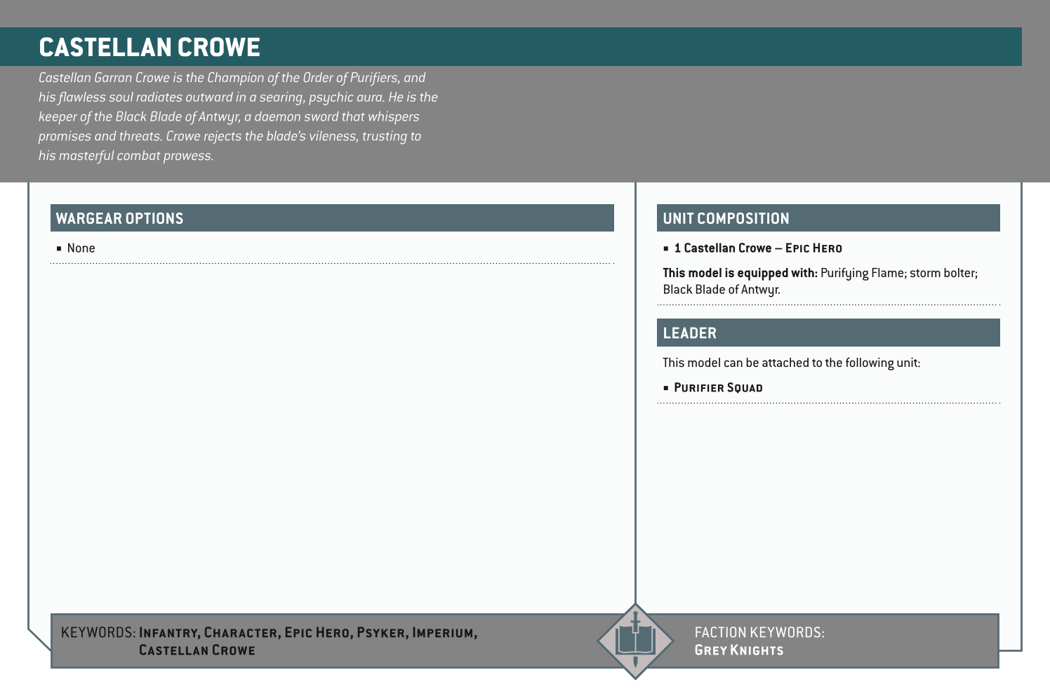 Castellan Crowe Options