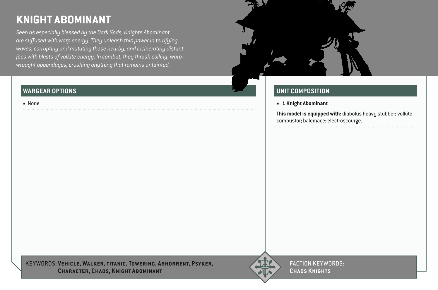 Knight Abominant Options